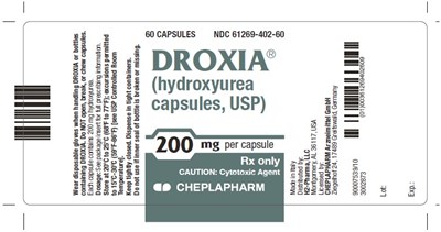 Droxia 200 mg Bottle Label - Label Droxia 200 mg